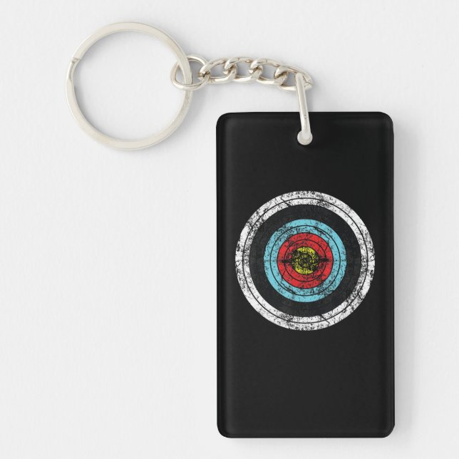 Archery Target Cute bow Hunting Funny Archer Key Ring (Front)