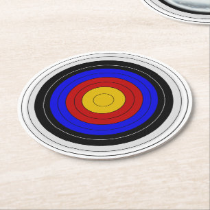 Archery Target Design Round Paper Coaster