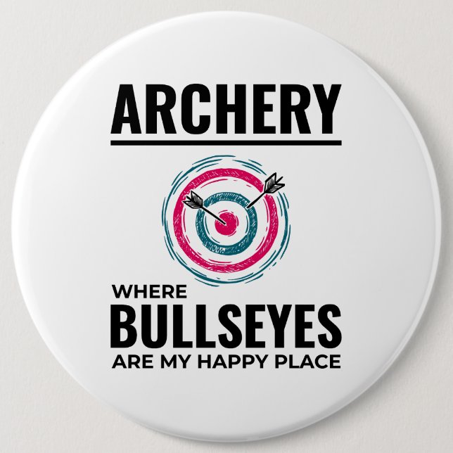 Archery Targets Archer Bow Arrows Bullseye  6 Cm Round Badge (Front)