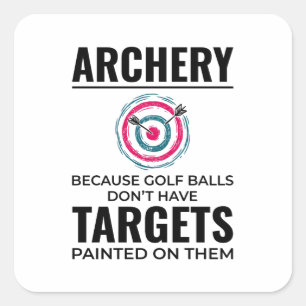 Archery Targets Archer Bow Arrows Bullseye Square Sticker