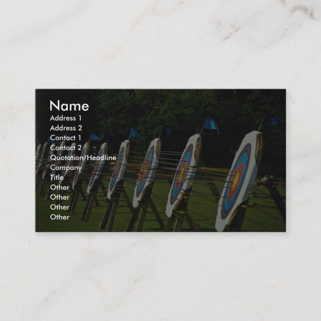 Archery targets near Brentwood, Essex, U.K. Business Card (Front)
