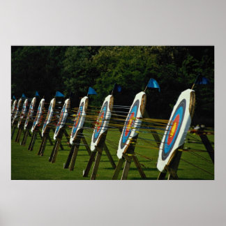 Archery targets near Brentwood, Essex, U.K. Poster