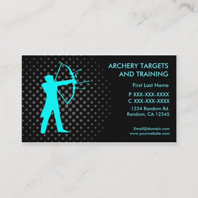 Archery targets training custom business cards (Front)