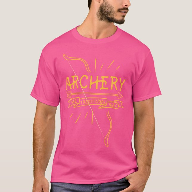 Archery The Traditional Way Bow And Arrows Sports  T-Shirt (Front)