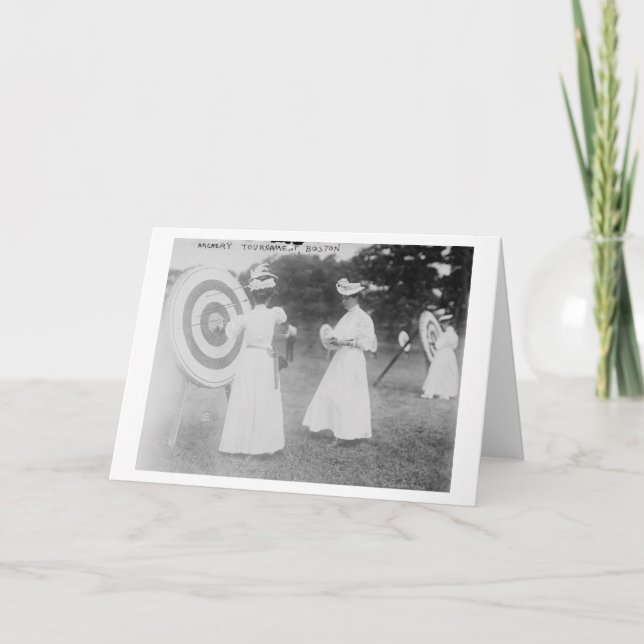 Archery Tournament in Boston, MA Photograph Card (Front)