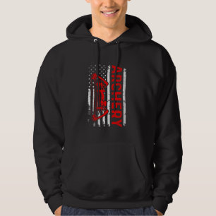 Archery USA American Flag Funny Archery Lover Hoodie