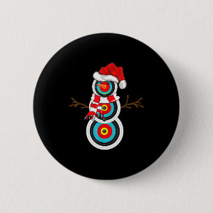 Archery Xmas Gift Santa Hat Snowman Archery Christ 6 Cm Round Badge