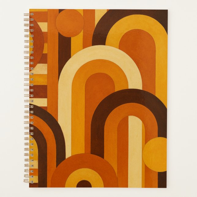 Arches and Sunspots Retro MCM Geometric Design Planner (Front)