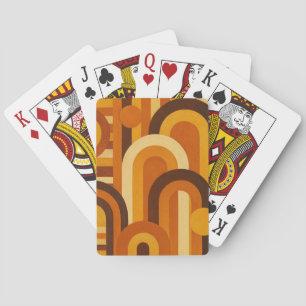 Arches and Sunspots Retro MCM Geometric Design Playing Cards