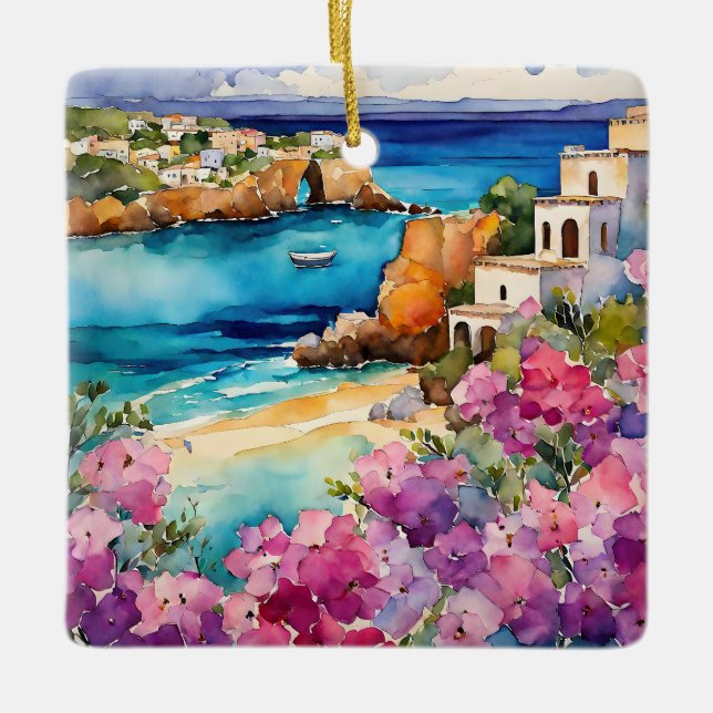 'Arches By The Sea" Ceramic Ornament (Front)