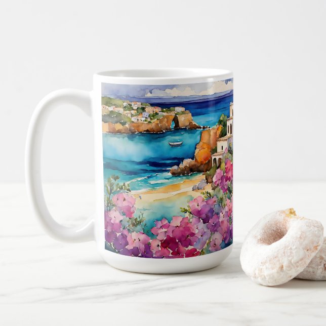 'Arches By The Sea" Coffee Mug (With Donut)