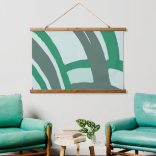 Arches in Green and Grey  Hanging Tapestry