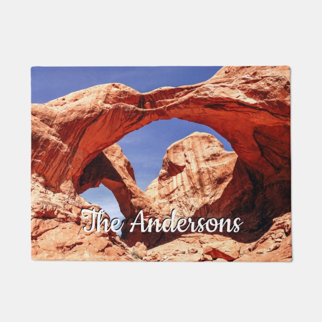 Arches Nat. Park With White Name or Message Doormat (Front)