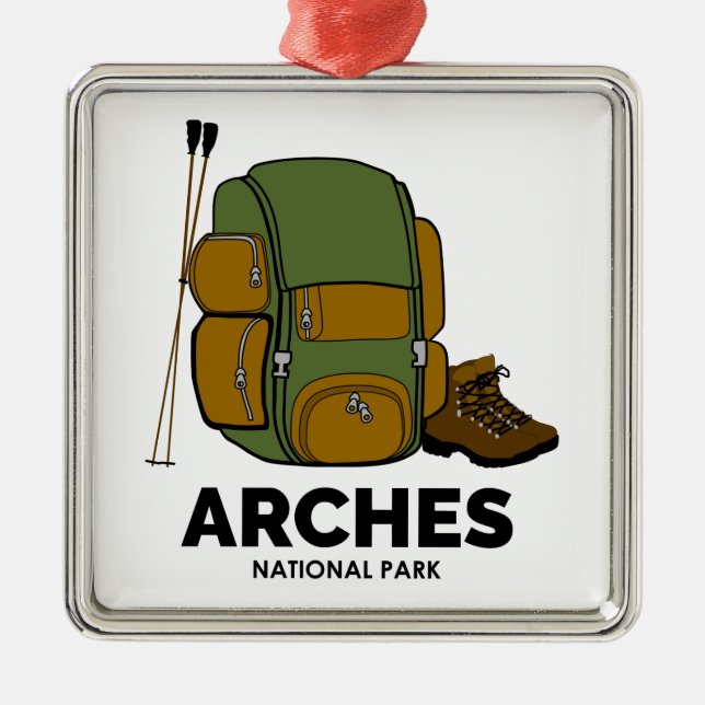Arches National Park Backpack Metal Tree Decoration (Front)