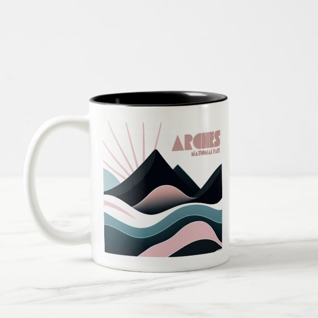 Arches National Park Coloured Hills Two-Tone Coffee Mug (Left)