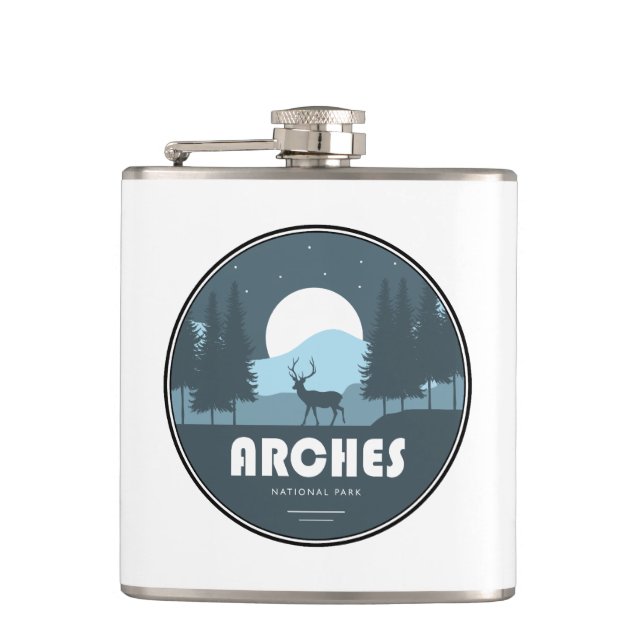 Arches National Park Deer Hip Flask (Front)