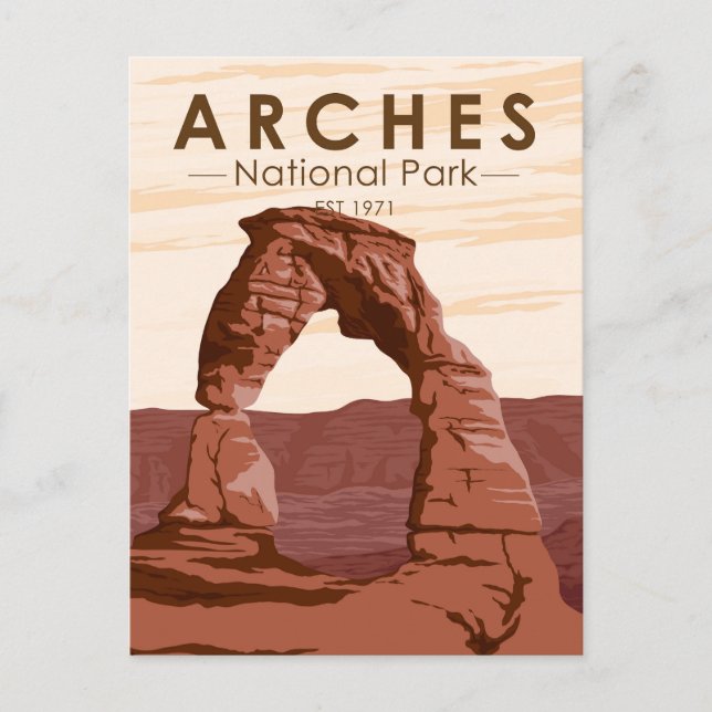 Arches National Park Delicate Arch Vintage Postcard (Front)