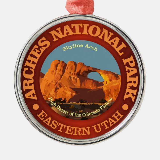 Arches National Park Metal Tree Decoration (Front)