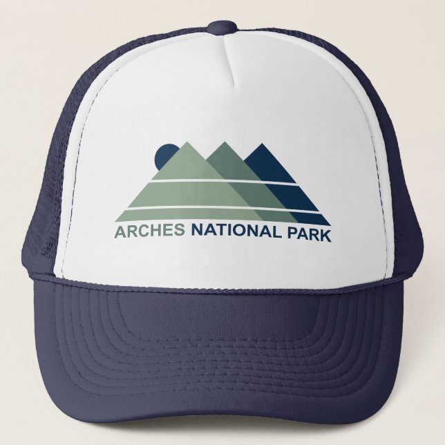 Arches National Park Mountain Sun Trucker Hat (Front)