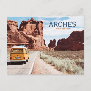 Arches National Park Retro Travel Postcard
