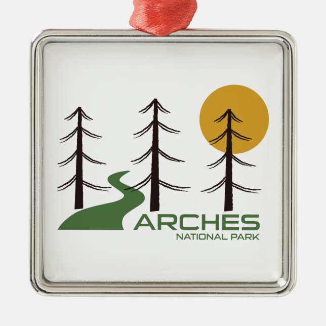 Arches National Park Trail Metal Tree Decoration (Front)