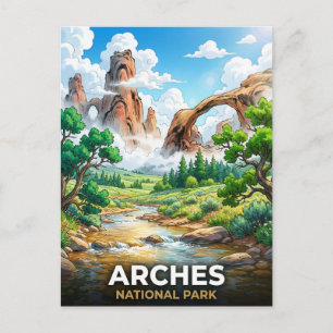 Arches National Park Travel Utah Desert Landscape Postcard