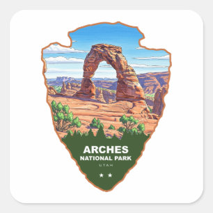Arches National Park Utah Arrowhead Square Sticker
