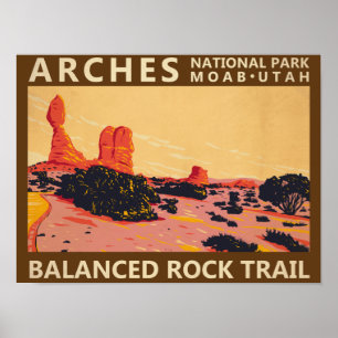 Arches National Park Utah Balanced Rock Trail Poster