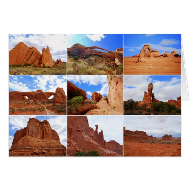 Arches National Park, Utah, Collage Card (Front Horizontal)