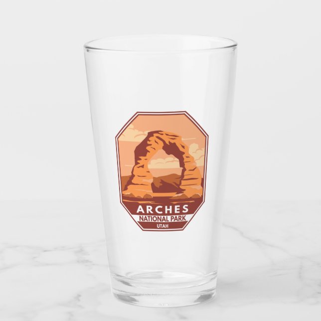 Arches National Park Utah Delicate Arch Art Retro Glass (Front)