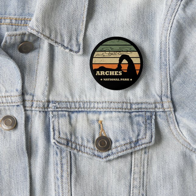 Arches National park Utah Delicate Arch vintage  6 Cm Round Badge (In Situ)
