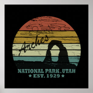 Arches National park Utah Delicate Arch vintage Poster