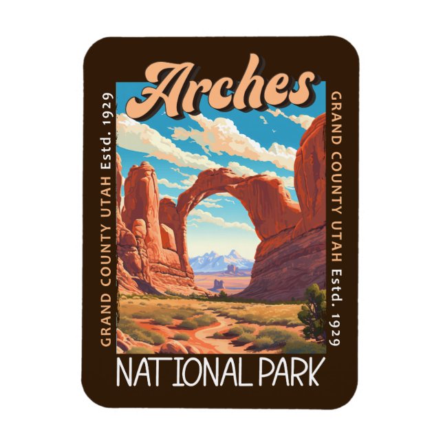Arches National Park Utah Distressed Magnet (Vertical)