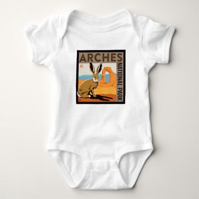 Arches National Park, Utah | Jackrabbit Baby Bodysuit (Front)