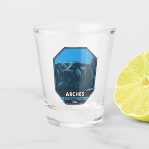 Arches National Park Utah Night Sky Vintage Shot Glass