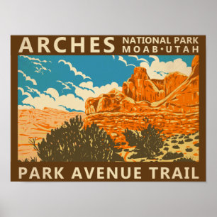 Arches National Park Utah Park Avenue Trail 3 Poster