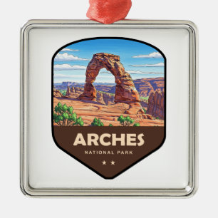 Arches National Park Utah Shield Metal Tree Decoration