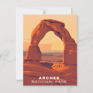 Arches National Park Utah Travel Vintage Art Postcard