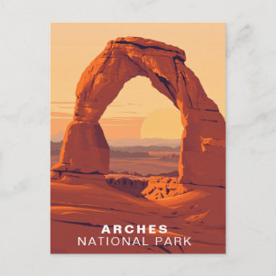 Arches National Park Utah Travel Vintage Art Postcard