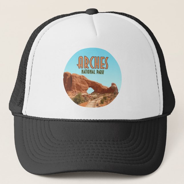 Arches National Park Utah Vintage Trucker Hat (Front)