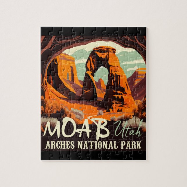 Arches National Park - Vintage Delicate Arch Jigsaw Puzzle (Vertical)