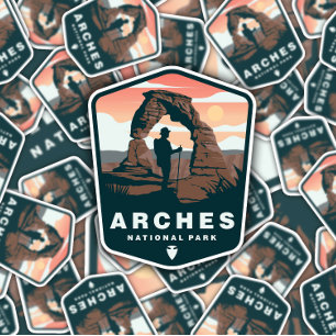 Arches National Park Vintage   Die-Cut Sticker
