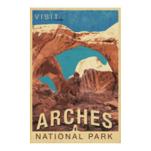 Arches National Park Vintage Travel Art