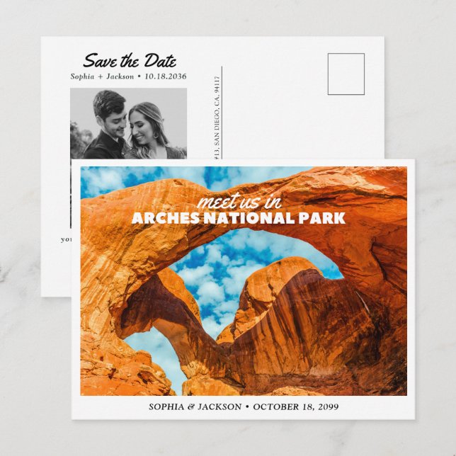 Arches National Park Wedding Save the Date Postcard (Front/Back)