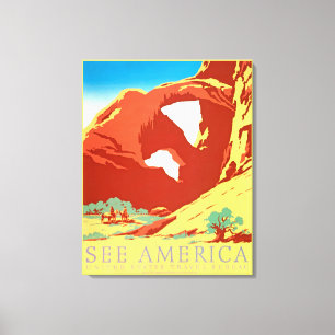Arches Nat'l Park, WPA Vintage Poster, See America Canvas Print