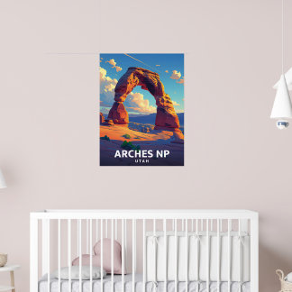 Arches NP - Vintage Travel Illustration Poster
