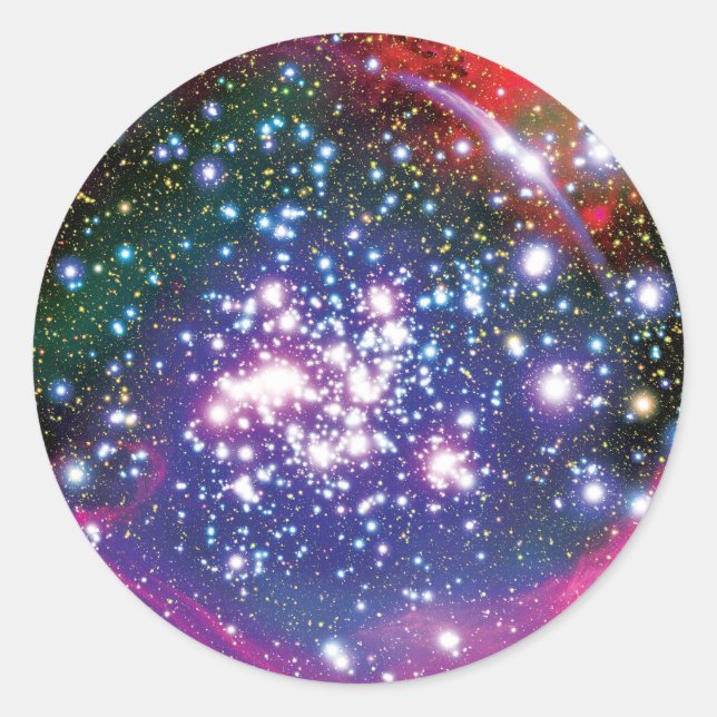 Arches Star Cluster Colourful Artist Impression Classic Round Sticker (Front)