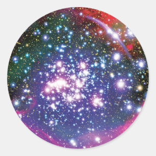 Arches Star Cluster Colourful Artist Impression Classic Round Sticker