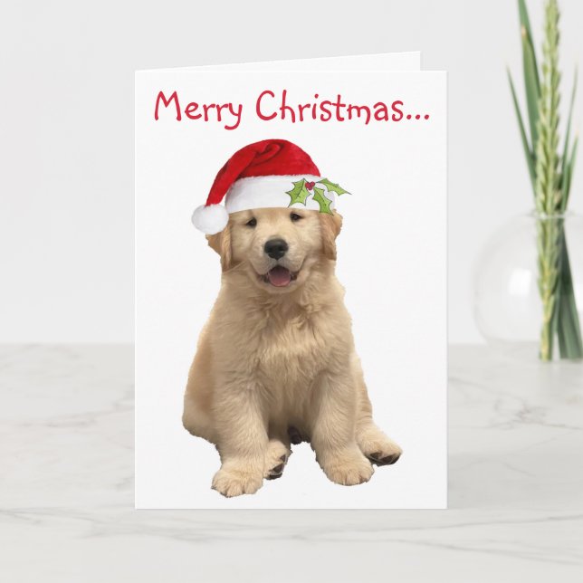 Archie Christmas Puppy Thank You Card (Front)