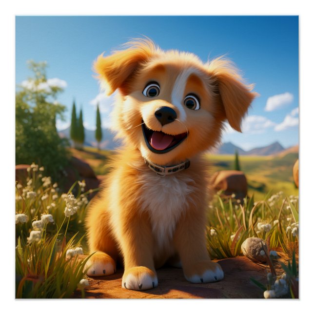 Archie - Yellow Lab Retriever Puppy Poster (Front)